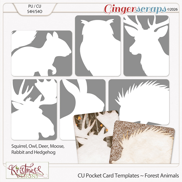 CU Pocket Card Templates - Forest Animals