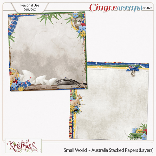 Small World - Australia Stacked Papers (Layers)