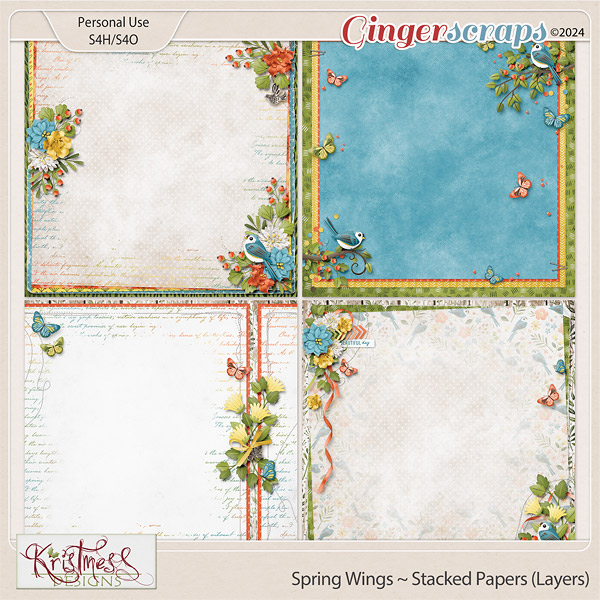 Spring Wings Stacked Papers (Layers)