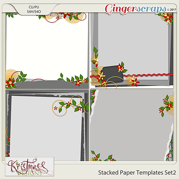 Stacked Paper Templates Set 2