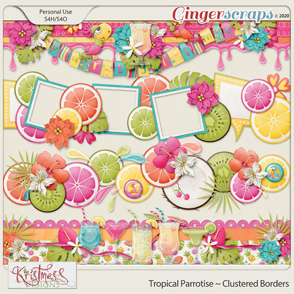 Tropical Parrotise Clustered Borders