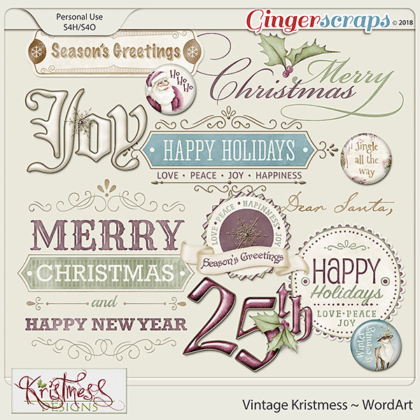 Vintage Kristmess WordArt