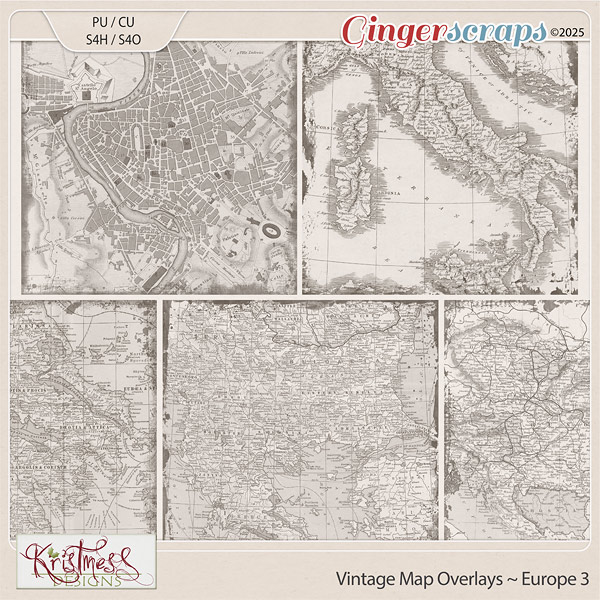 CU Vintage Map Overlays - Europe 3
