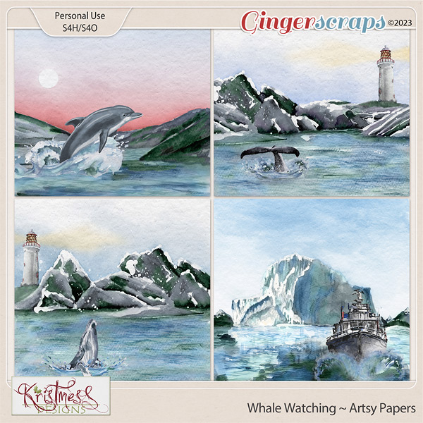 Whale Watching Artsy Papers