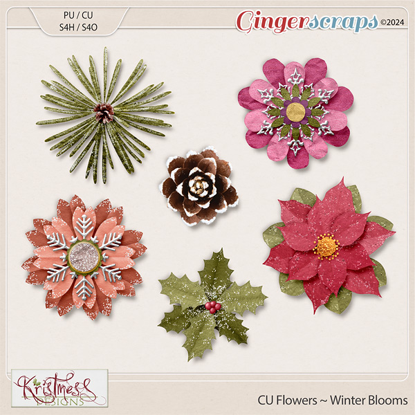 CU Layered Flowers ~ Winter Blooms