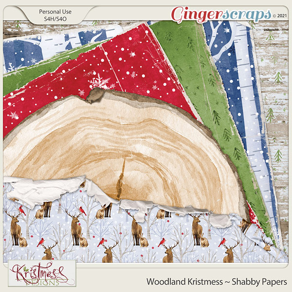 Woodland Kristmess Shabby Papers