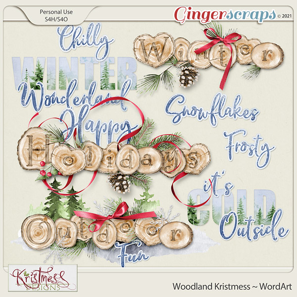 Woodland Kristmess WordArt