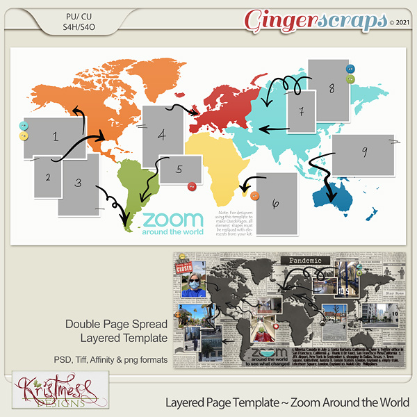 Layered Page Templates ~ Zoom Around the World