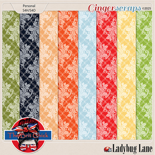 Ladybug Lane Damask Papers By The Brit Chick