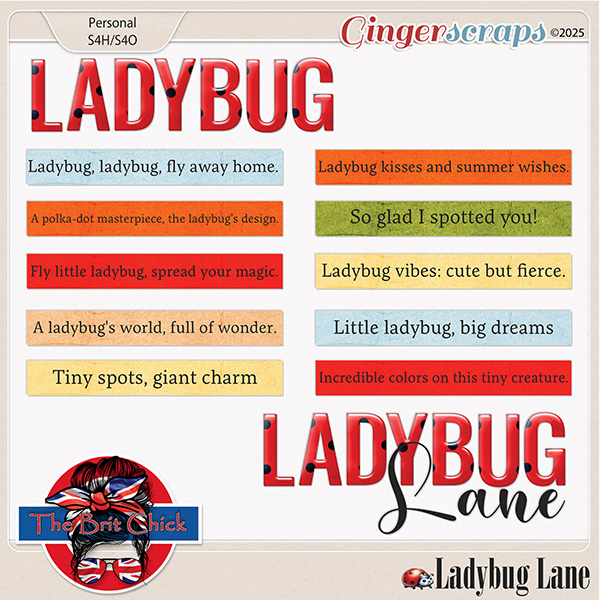 Ladybug Lane Wordart By The Brit Chick