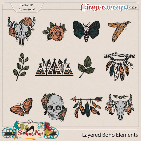 CU Layered Boho Elements by The Scrappy Kat