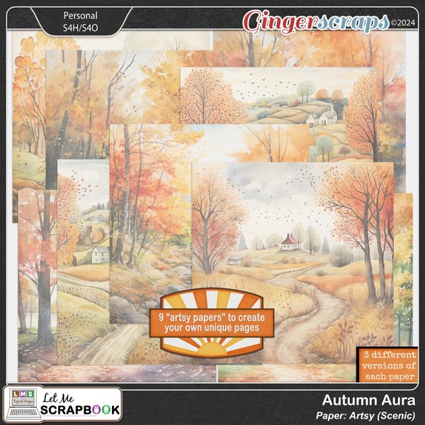 Autumn Aura Paper-Scenic by Let Me Scrapbook