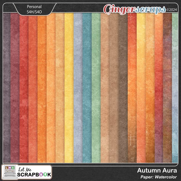 Autumn Aura Paper-Watercolor by Let Me Scrapbook