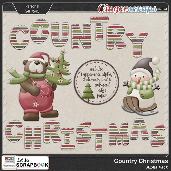 Country Christmas Alpha Pack by Let Me Scrapbook