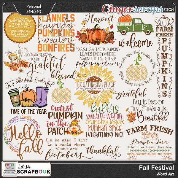 Fall Festival Word Art by Let Me Scrapbook