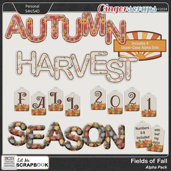 Fields of Fall Alpha Pack by Let Me Scrapbook