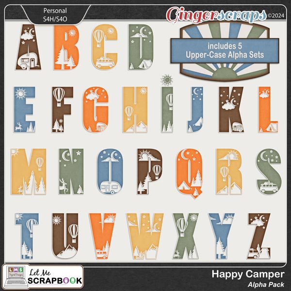 Happy Camper Alpha Pack by Let Me Scrapbook