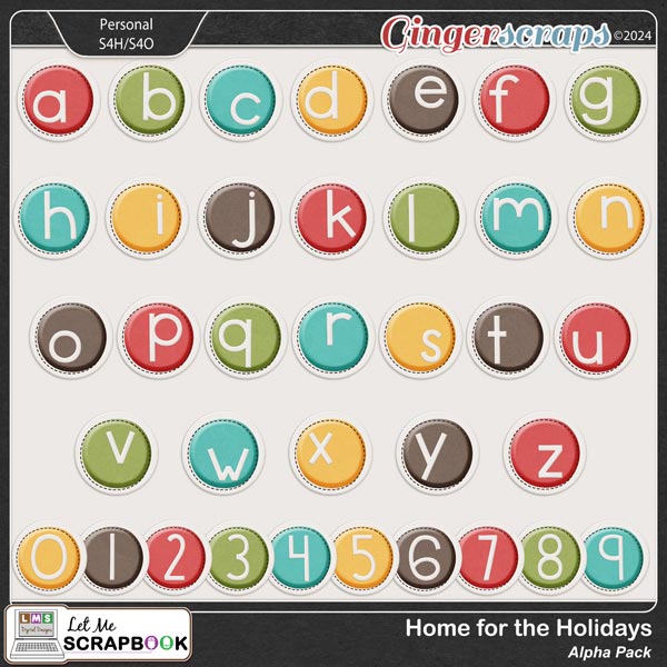 Home for the Holidays Alpha Pack by Let Me Scrapbook