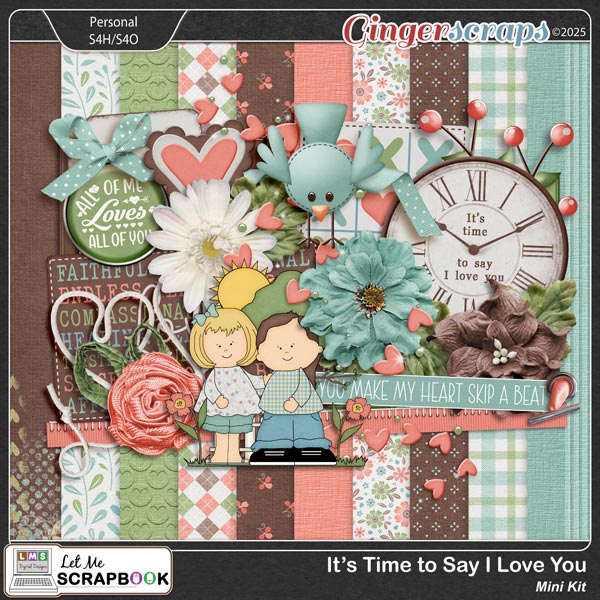 It's Time to Say I Love You Mini Kit by Let Me Scrapbook