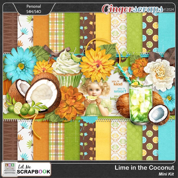 Lime in the Coconut Mini Kit by Let Me Scrapbook