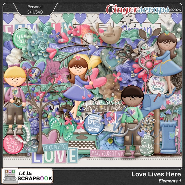 Love Lives Here-1 Elements by Let Me Scrapbook