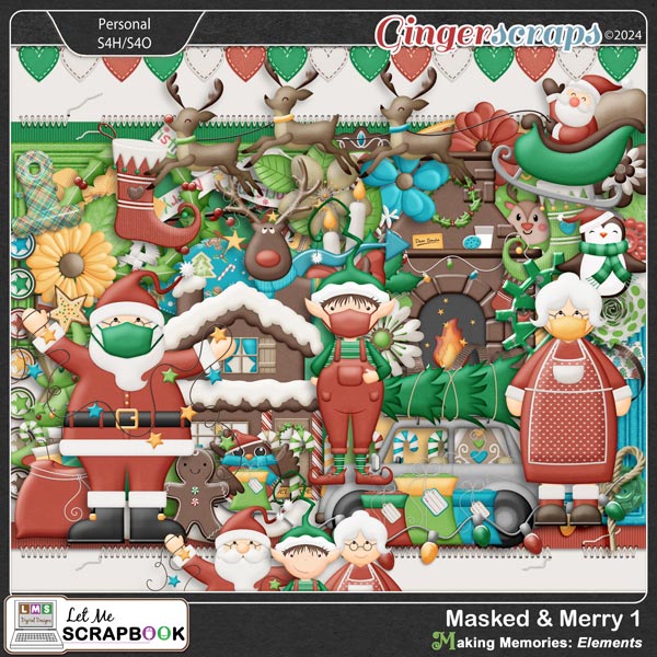 Masked & Merry-1 Elements by Let Me Scrapbook