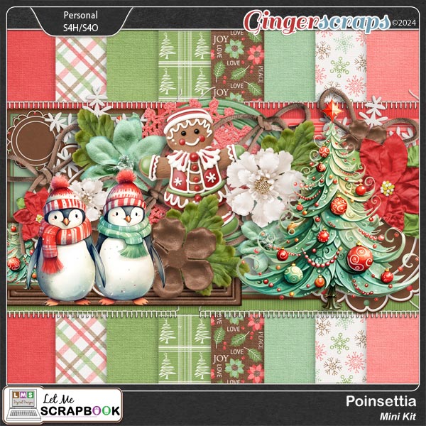 Poinsettia Mini Kit by Let Me Scrapbook
