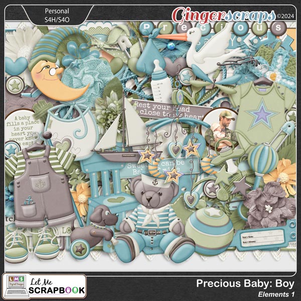 Precious Baby Boy-1 Elements by Let Me Scrapbook
