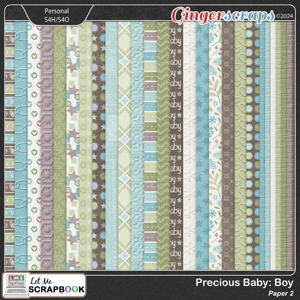 Precious Baby Boy-2 Paper by Let Me Scrapbook