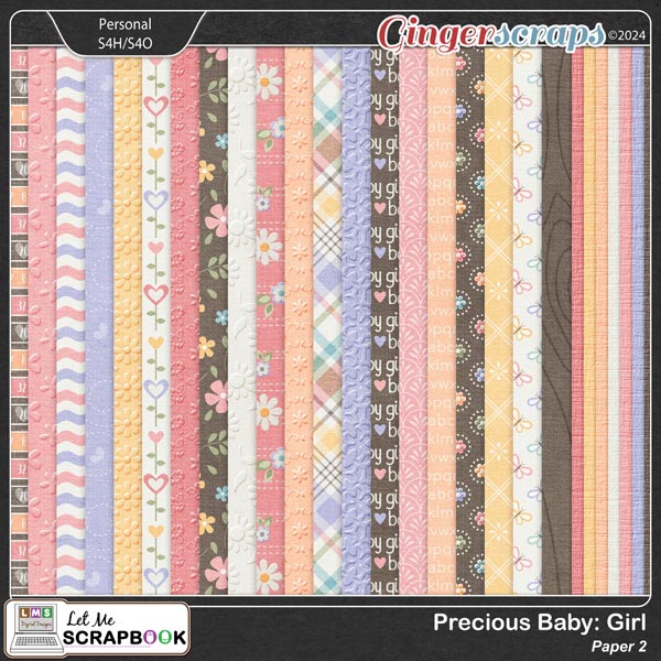 Precious Baby Girl-2 Paper by Let Me Scrapbook