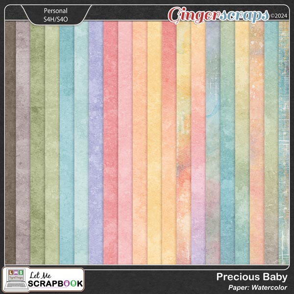 Precious Baby Paper-Watercolor by Let Me Scrapbook