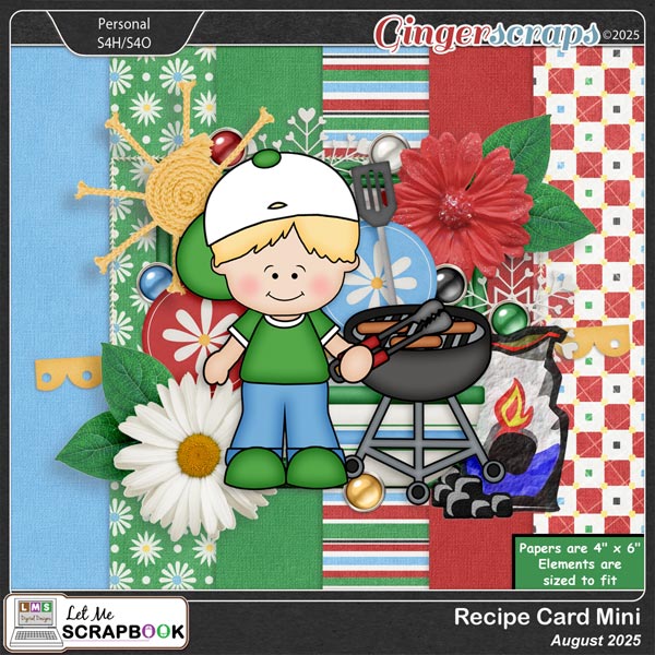 GingerScraps :: Kits-Mini :: 2025-08 Recipe Card Mini Kit by Let Me Scrapbook