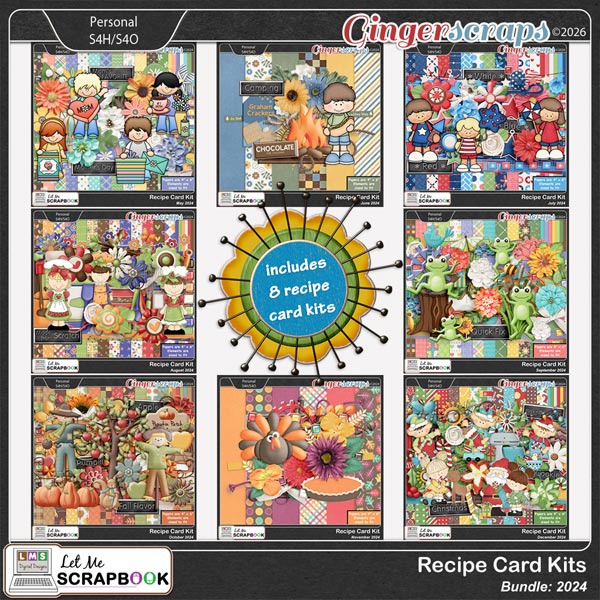 2024 Recipe Card Kits Bundle by Let Me Scrapbook