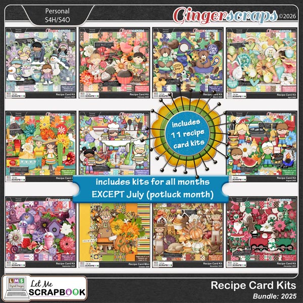 2025 Recipe Card Kits Bundle by Let Me Scrapbook