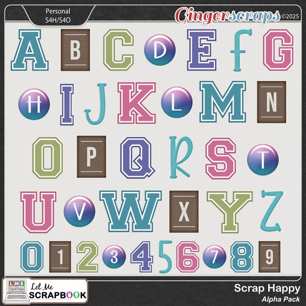 Scrap Happy Alpha Pack by Let Me Scrapbook