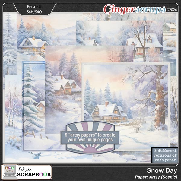 Snow Day Paper-Scenic by Let Me Scrapbook