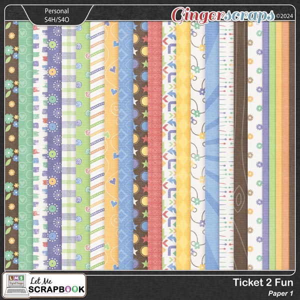 Ticket 2 Fun-1 Paper by Let Me Scrapbook
