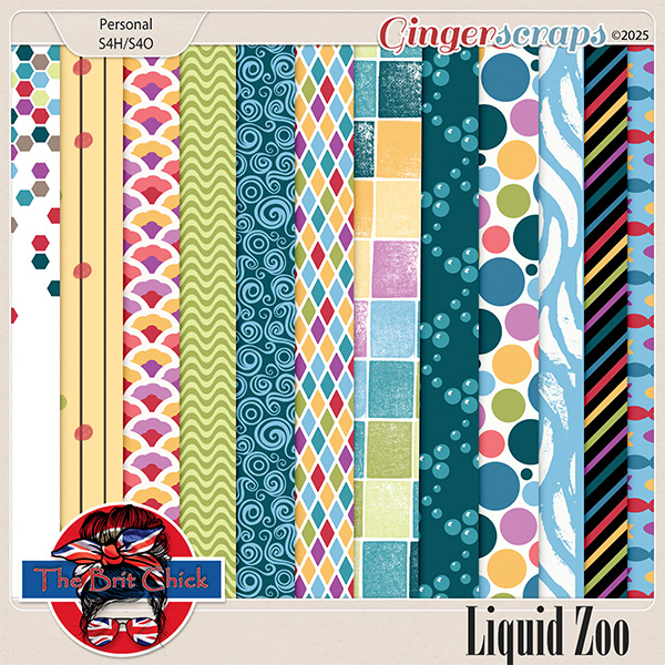Liquid Zoo Patterned Papers By The Brit Chick