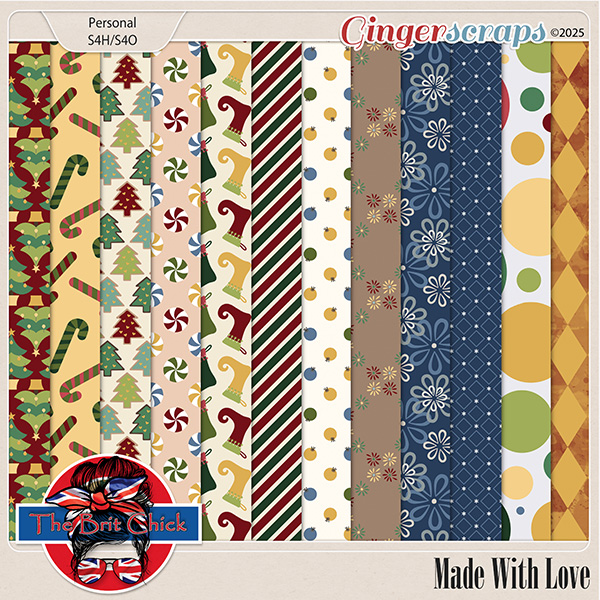 Made With Love Patterned Papers by the Brit Chick