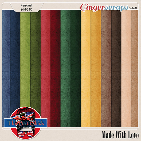 Made With Love Solid Papers by the Brit Chick