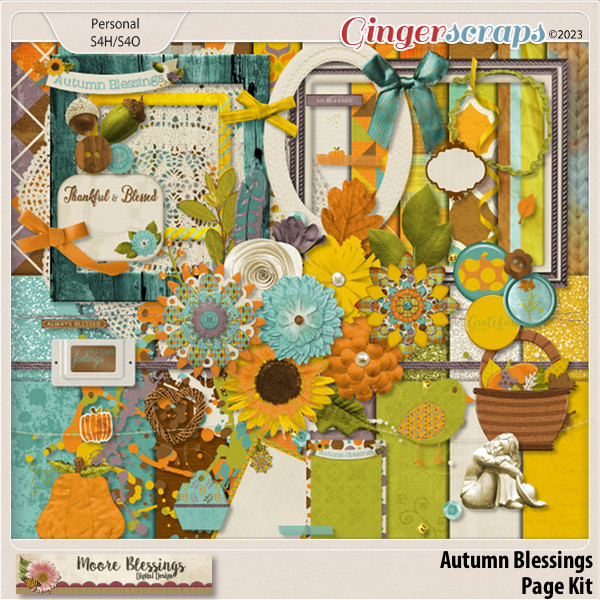 Autumn Blessings Page Kit by Moore Blessings Digital Design 