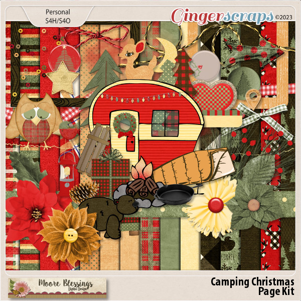 Camping Christmas Page Kit by Moore Blessings Digital Design 