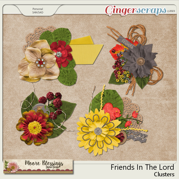 Friends In The Lord Clusters by Moore Blessings Digital Design 