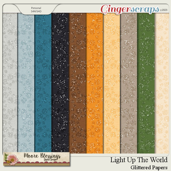 Light Up Your World Glitter Paper Pack by Moore Blessings Digital Design 
