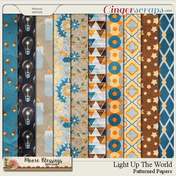 Light Up Your World Pattern Paper Pack by Moore Blessings Digital Design 