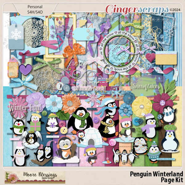 Penguing Winterland Page Kit by Moore Blessings Digital Design