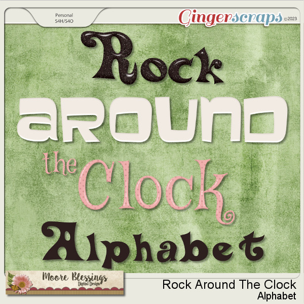 Rock Around The Clock Alphabet Pack by Moore Blessings Digital 