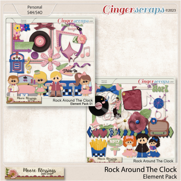 Rock Around The Clock Element Pack by Moore Blessings Digital Design 