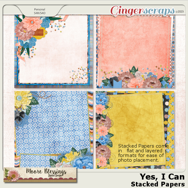 Yes, I Can Stacked Papers by Moore Blessings Digital Design 