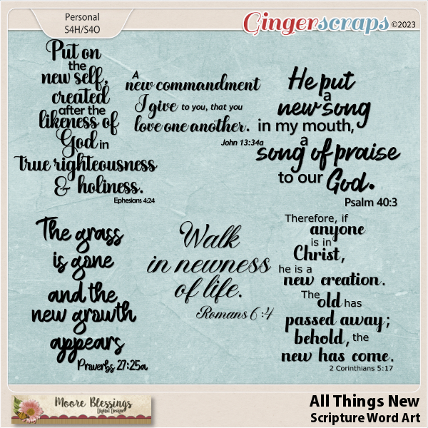 All Things New Word Art Pack by Moore Blessings Digital Design 